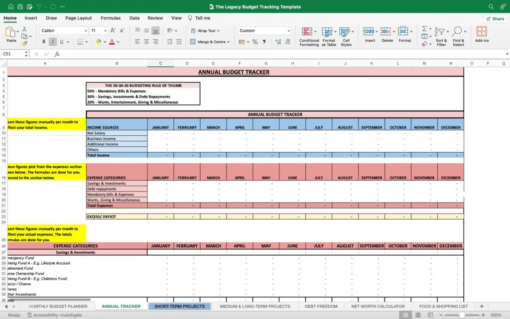 The Legacy Hub Budget Tracker Screenshot 1